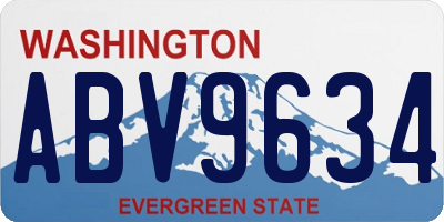 WA license plate ABV9634