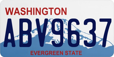 WA license plate ABV9637