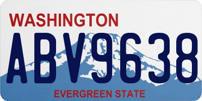 WA license plate ABV9638