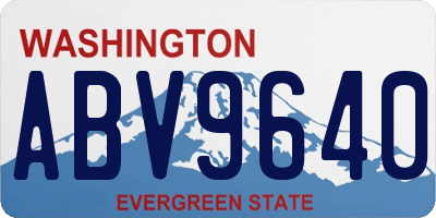 WA license plate ABV9640
