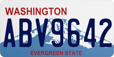 WA license plate ABV9642