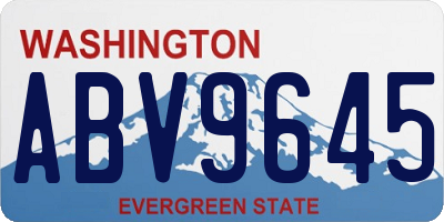 WA license plate ABV9645