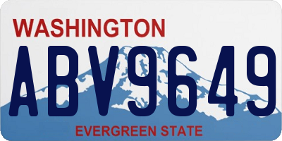 WA license plate ABV9649