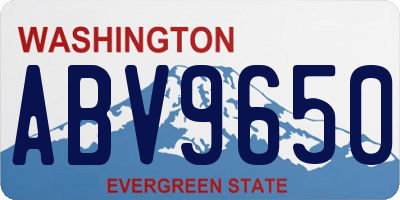 WA license plate ABV9650