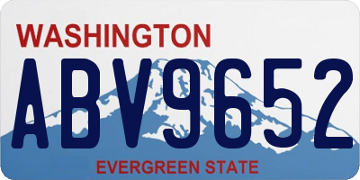 WA license plate ABV9652