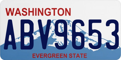 WA license plate ABV9653