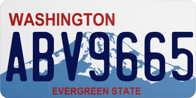 WA license plate ABV9665