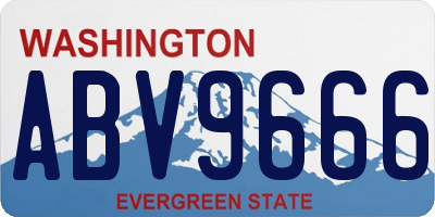 WA license plate ABV9666