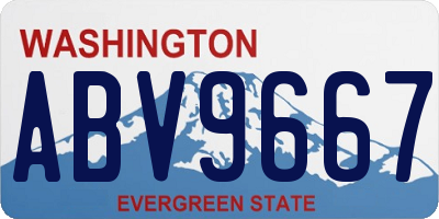 WA license plate ABV9667