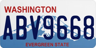 WA license plate ABV9668