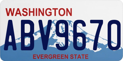 WA license plate ABV9670