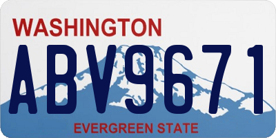 WA license plate ABV9671