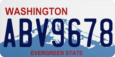 WA license plate ABV9678