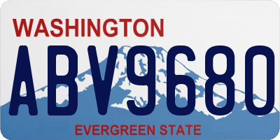 WA license plate ABV9680