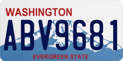 WA license plate ABV9681