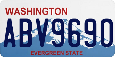 WA license plate ABV9690