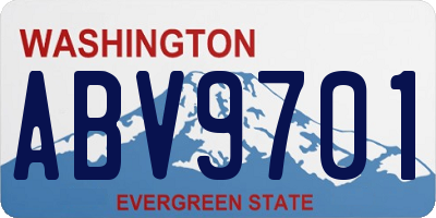 WA license plate ABV9701