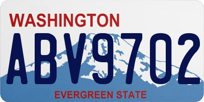 WA license plate ABV9702