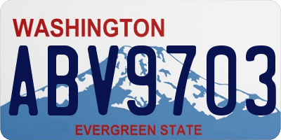 WA license plate ABV9703