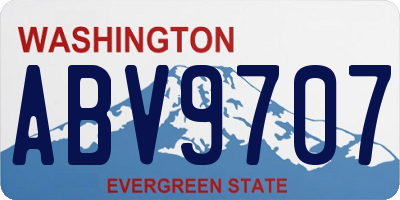 WA license plate ABV9707