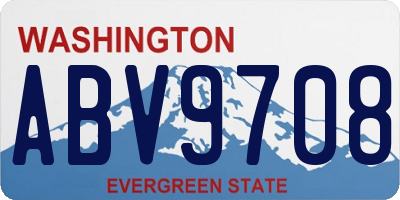 WA license plate ABV9708
