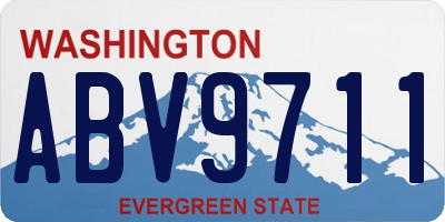 WA license plate ABV9711