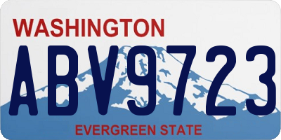 WA license plate ABV9723