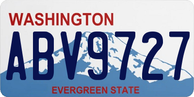 WA license plate ABV9727