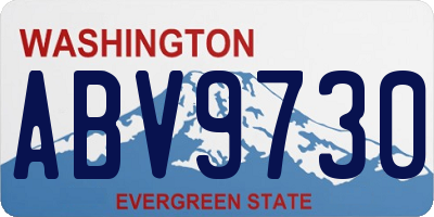 WA license plate ABV9730