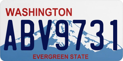 WA license plate ABV9731