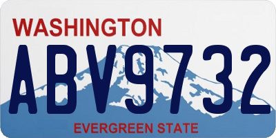 WA license plate ABV9732