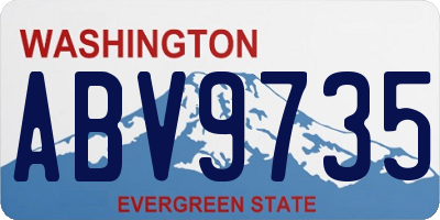WA license plate ABV9735