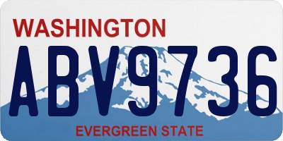 WA license plate ABV9736