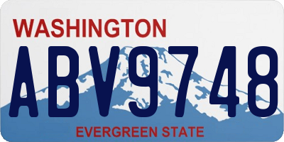 WA license plate ABV9748
