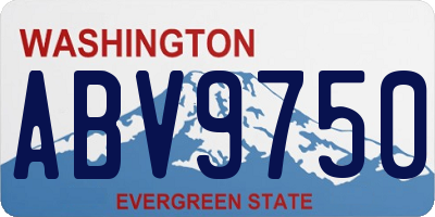 WA license plate ABV9750