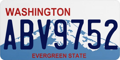 WA license plate ABV9752