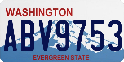 WA license plate ABV9753