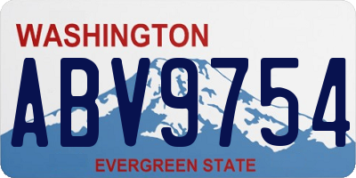 WA license plate ABV9754