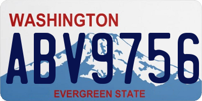 WA license plate ABV9756