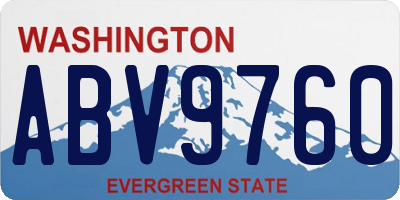 WA license plate ABV9760