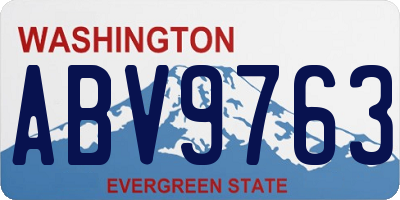 WA license plate ABV9763