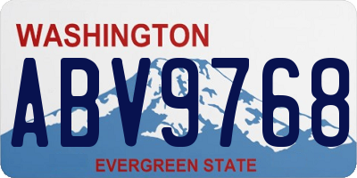 WA license plate ABV9768