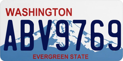 WA license plate ABV9769