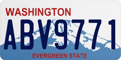 WA license plate ABV9771