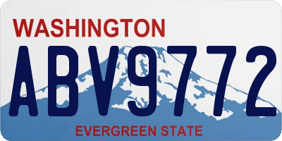WA license plate ABV9772