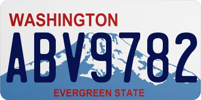WA license plate ABV9782