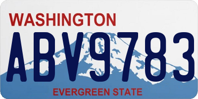 WA license plate ABV9783