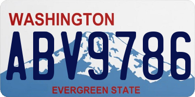 WA license plate ABV9786