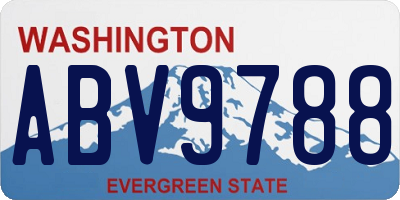 WA license plate ABV9788