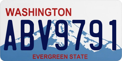 WA license plate ABV9791